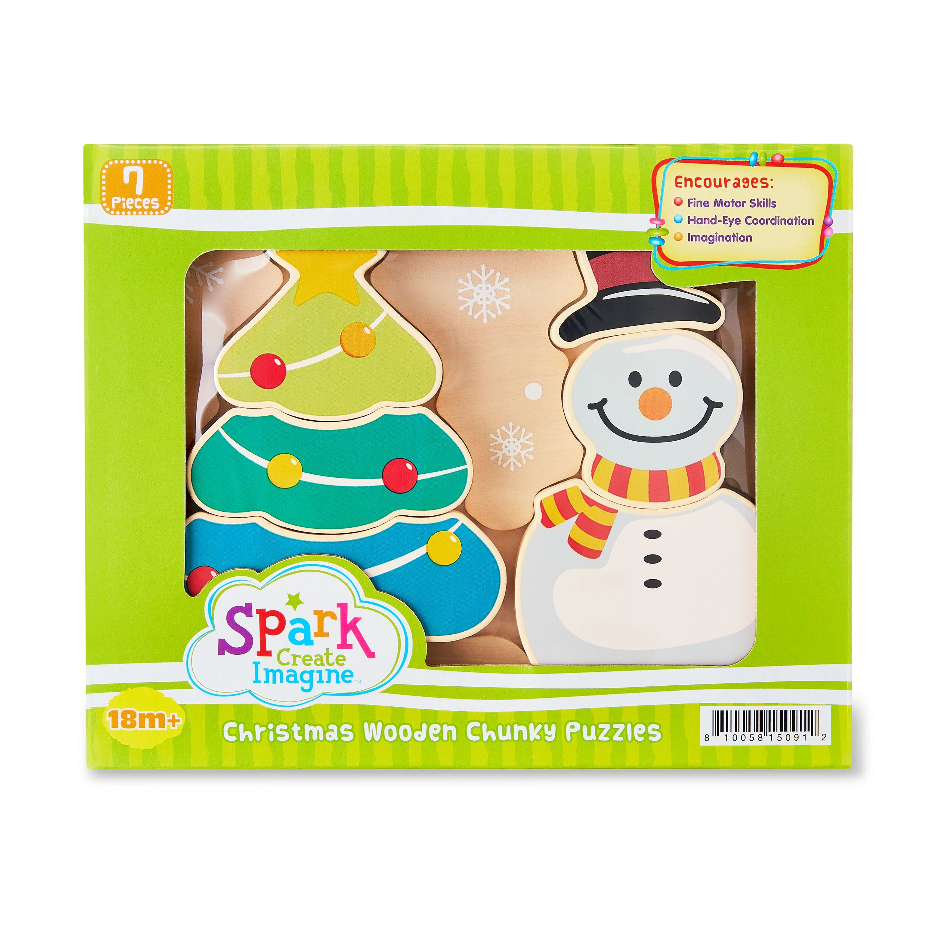 Spark.Create.Imagine Christmas Wooden Chunky Puzzles, 7 Pieces | Walmart (US)