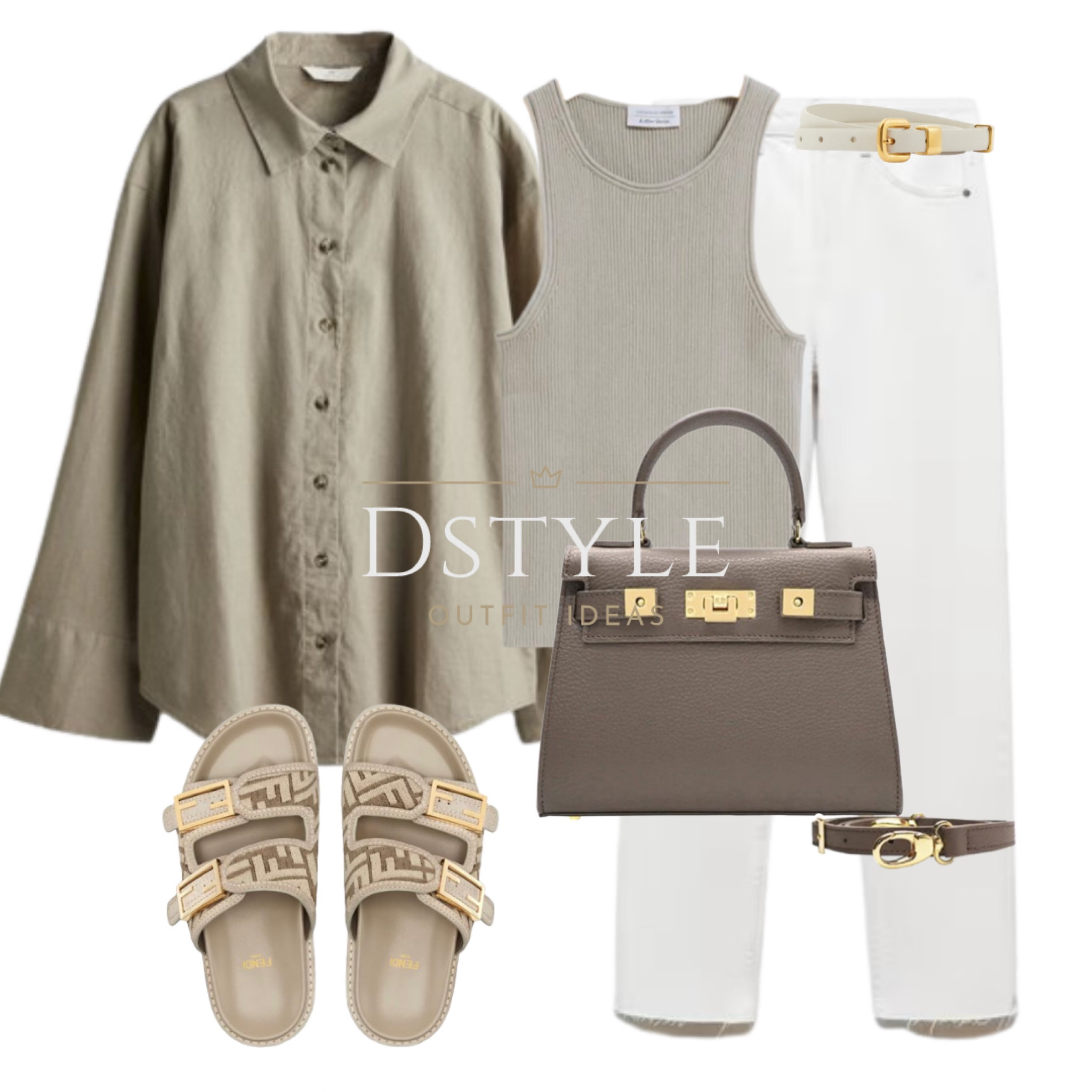 Linen blend shirt, beige top, white jeans, slide sandals, taupe leather handbag. Ootd, spring style, summer outfit, stylish look, easy fit

#LTKstyletip #LTKitbag #LTKfindsunder50