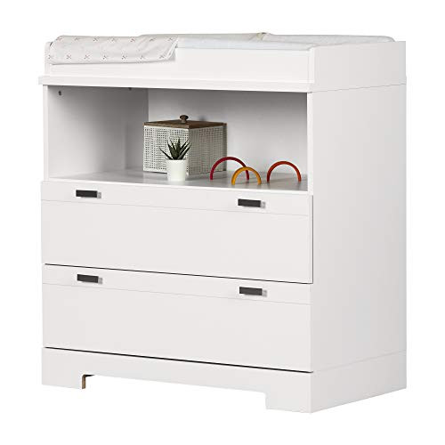 South Shore Reevo Changing Table and Dresser with Drawers, Pure White | Amazon (US)