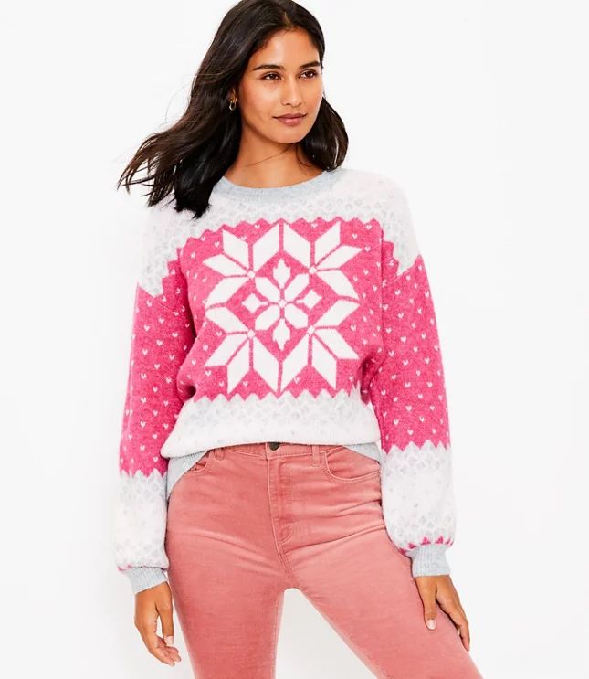 Snowflake Fair Isle Sweater | LOFT