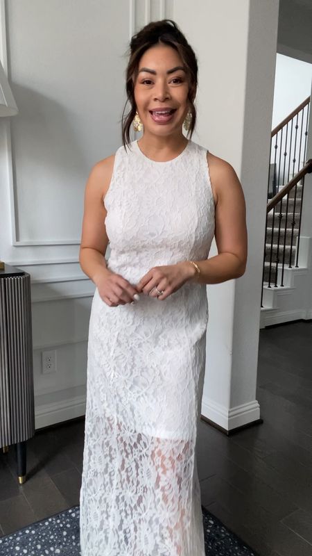 Calling all the summer brides!

Wearing a small in this white lace dress 

#LTKwedding #LTKover40 #LTKVideo