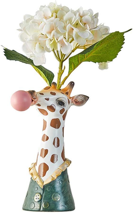 Blowing Bubble Art Vase, Animal Face Vase, Modern Home Decor Vase (No Plants) - Giraffe | Amazon (US)