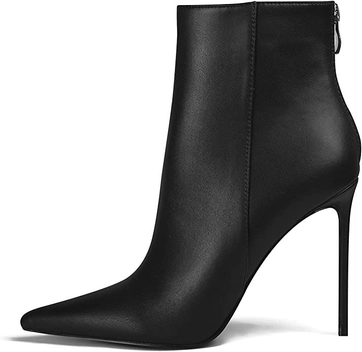 Elisabet Tang Women Heeled Ankle Booties,Sexy Pointed Toe 4.3 inch Stiletto High Heel Fashion Ank... | Amazon (US)