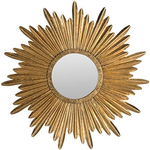 Safavieh Home Collection Josephine 33.5 x 33.5-inch Antique Gold Round Decorative Sunburst Mirror | Amazon (US)