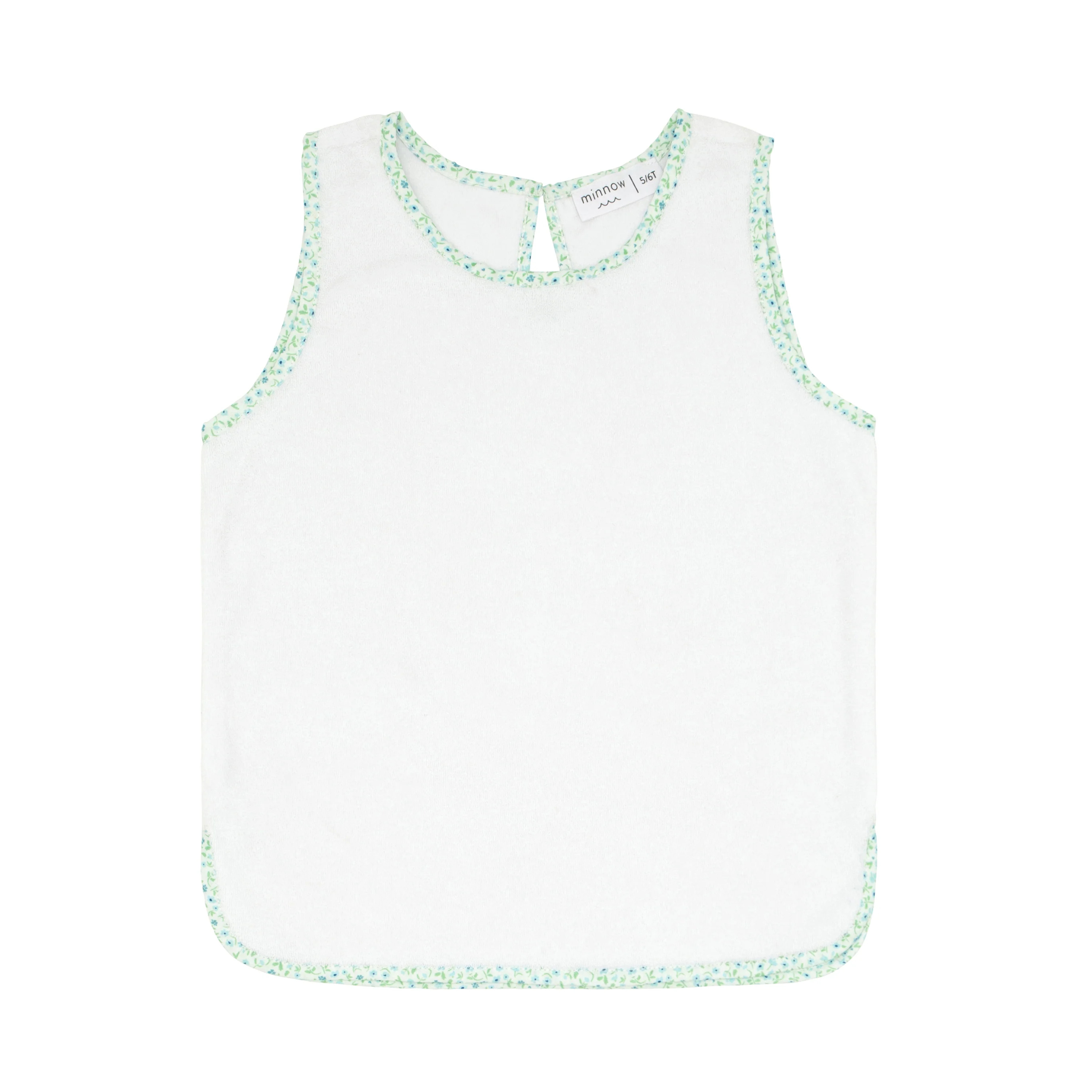 girls white french terry tank top | minnow