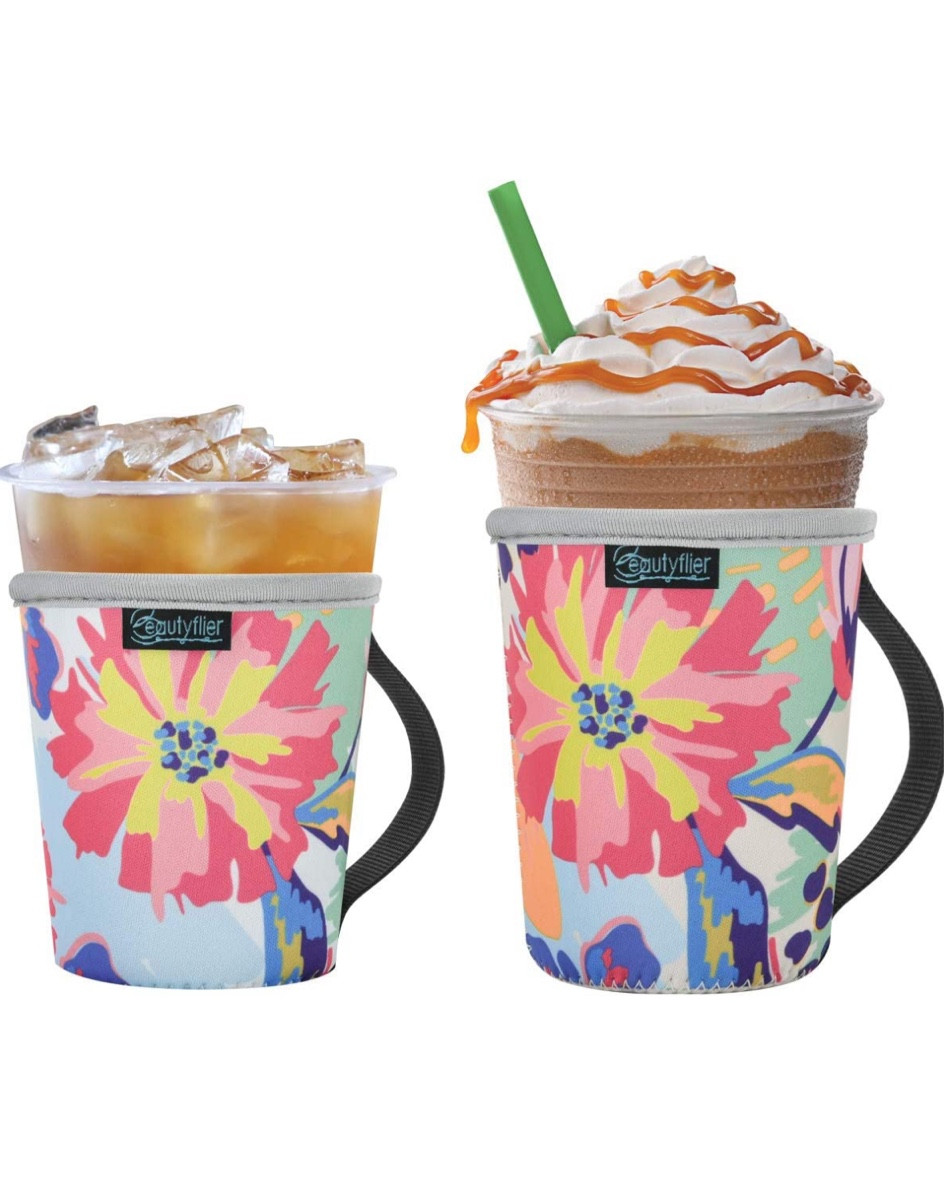 These coffee sleeves are perfect for keeping hot drinks insulated and your cold drinks won’t drip or make your hands cold! Comes in 2 sizes and different prints. #amazonfind #coffee #dealoftheday