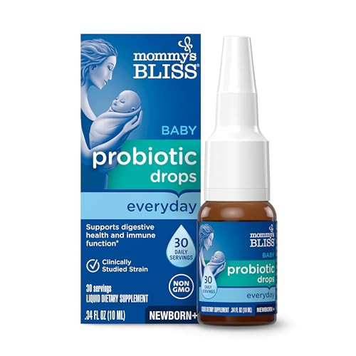 Mommy's Bliss Baby Probiotic Drops, Daily Gas, Constipation, and Colic Symptom Relief + Immune Support, Newborns & Up, 0.34 Fl Oz (30 Servings) | Amazon (US)