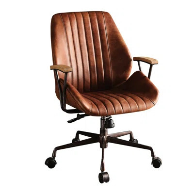 Luxury Leather Office Chair Version - Professional Appearance, Swivel Function, Adjustable Height, Elegant Workspace Remake Ergonomic Design, Padded B | Wayfair North America