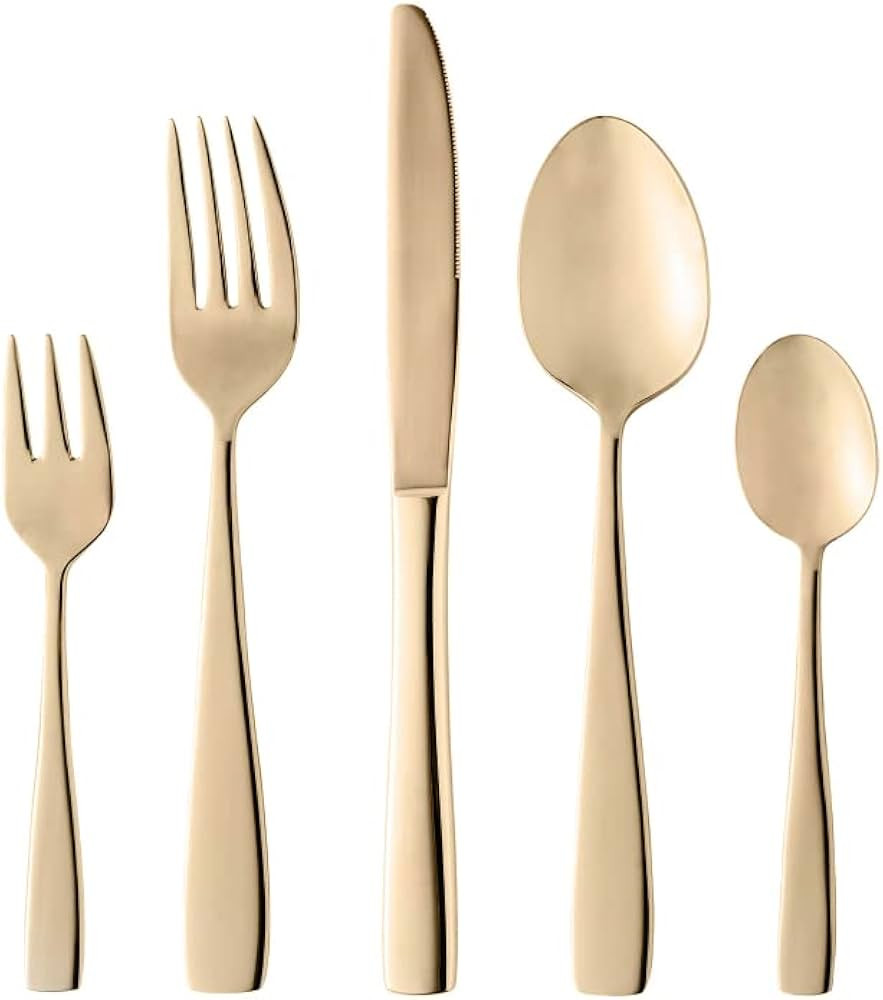 WOLFF Faqueiro de Aço Inox Pisa Dourado Fosco 30 Peças - Mesa Posta - Itens Para Casa - Utensí... | Amazon (BR)