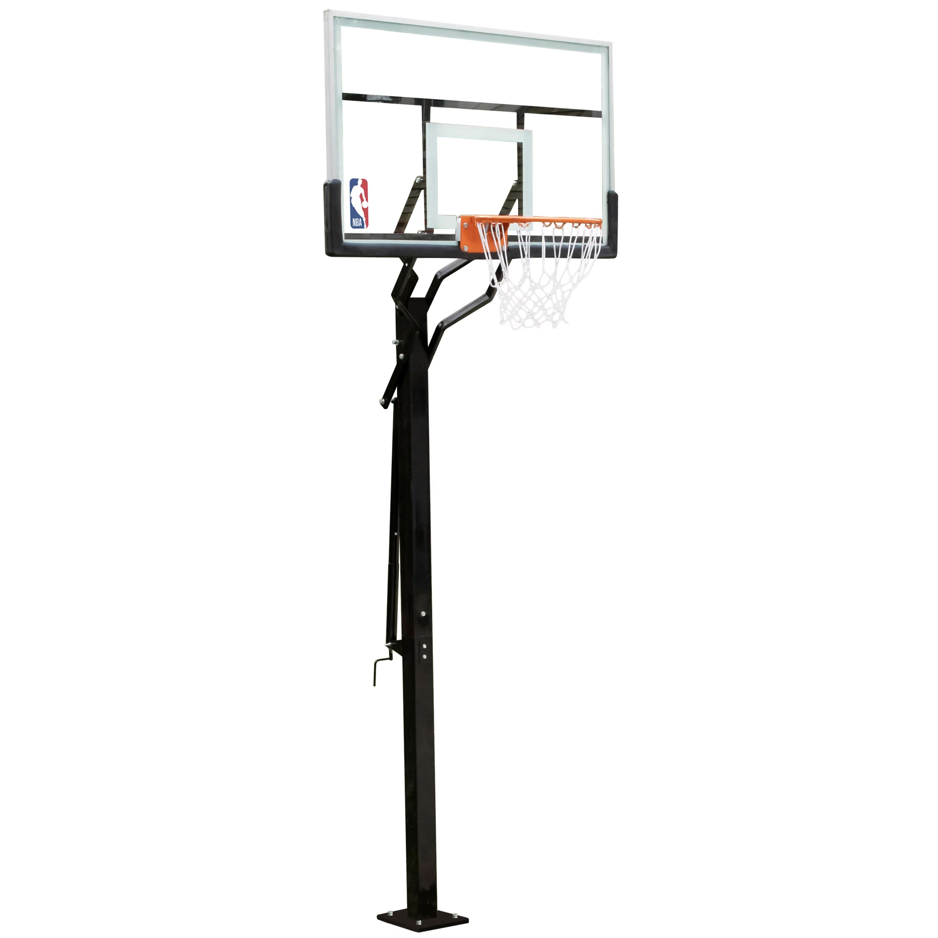 NBA 54" Adjustable In-Ground Basketball Hoop with Tempered Glass Backboard - Walmart.com | Walmart (US)