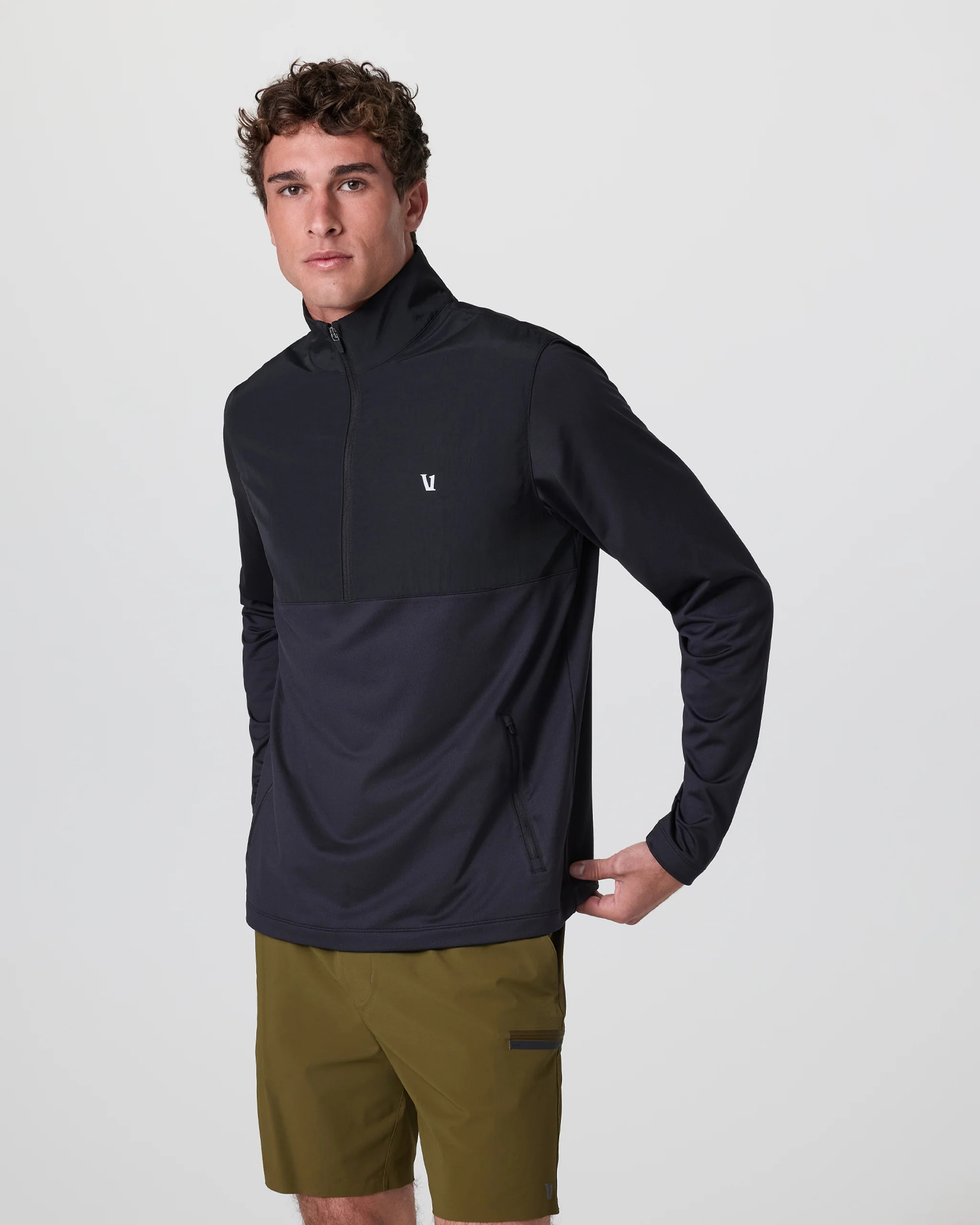 Vuori Sunday Element Half Zip Jacket | Black | XL | Vuori Clothing (US & Canada)