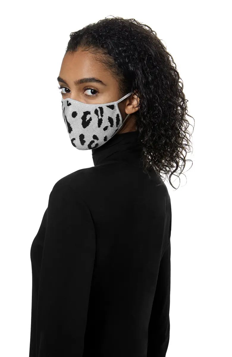 Leopard Pattern Silk Blend Knit Adult Face Mask | Nordstrom