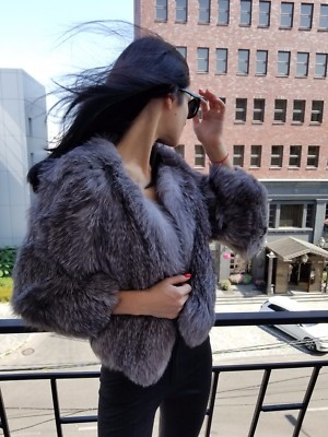 Yves Salomon knitted silver fox jacket  | eBay | eBay US
