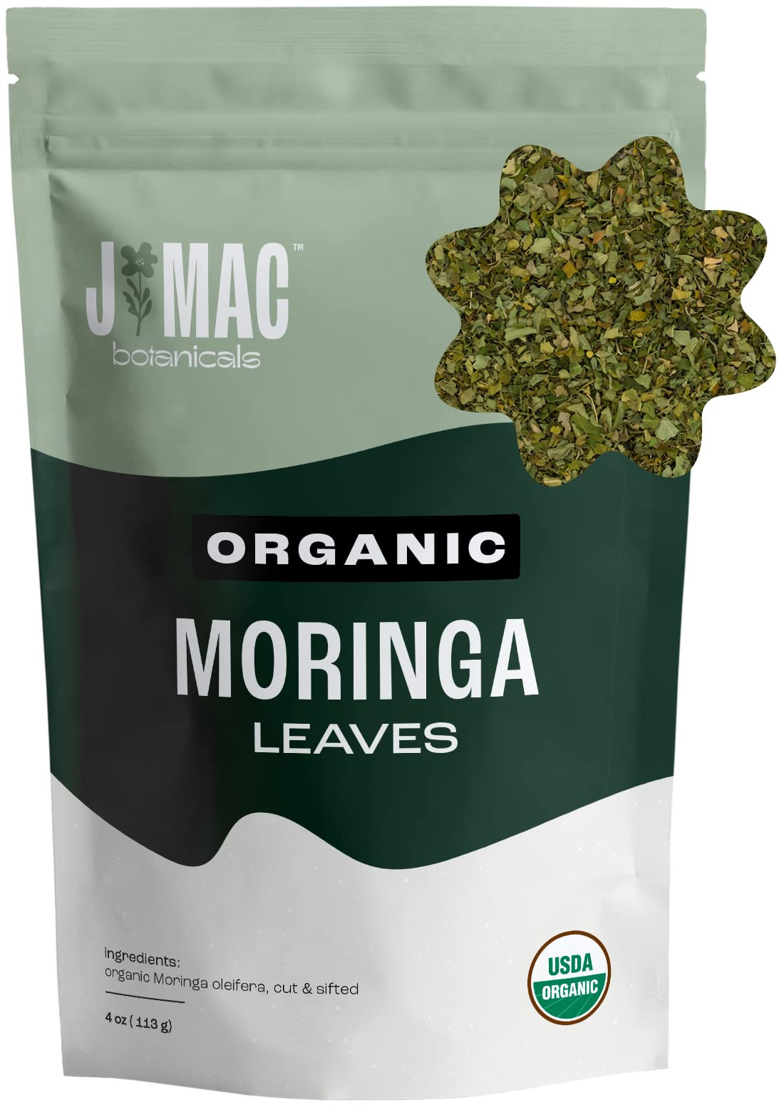 J MAC BOTANICALS Organic Moringa Leaves, moringa leaf, moringa tea, dried organic moringa leaves ... | Amazon (US)