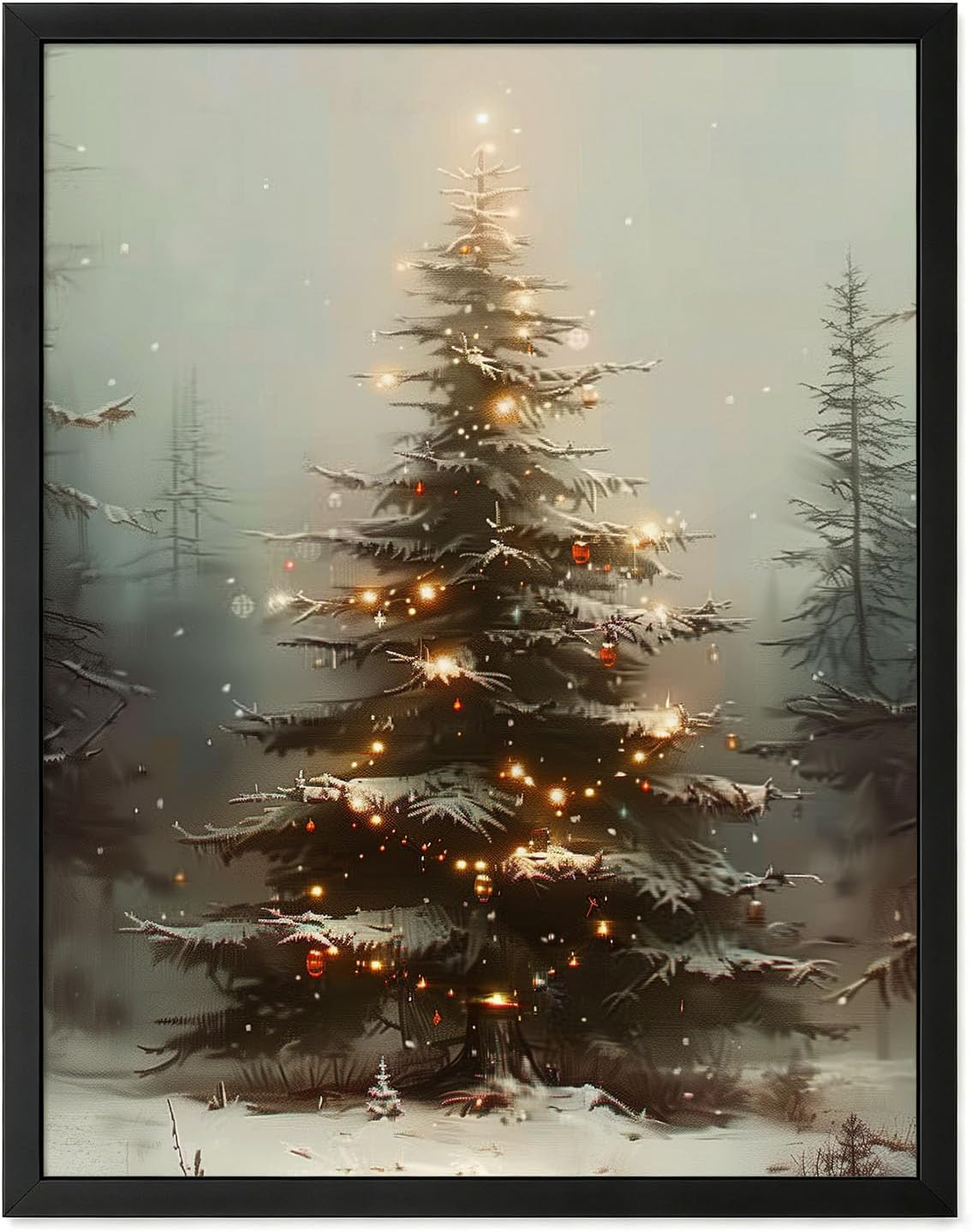 Vintage Christmas Tree Wall Decor, Christmas Decoration, Forest Wall Art Decor, Rustic Winter Holiday Wall Art for Living Room Bedroom Entryway, Christmas Home Decor Gift for Family Hosts (Christmas Tree-Unframed, 8 x 10 inches) | Amazon (US)