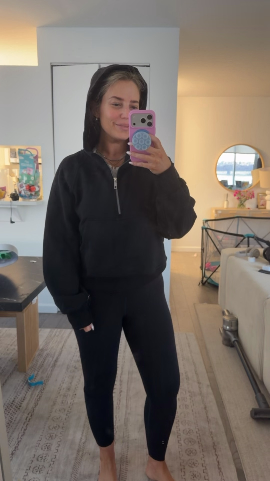 Momming hard today - flights with small children are 🤪🤪🤪. This Amazon half zip hoodie brought me some joy! $38 I'm wearing size medium. I want more colors! Travel content coming your way :) 

#LTKSeasonal #LTKOver40 #LTKmomlife