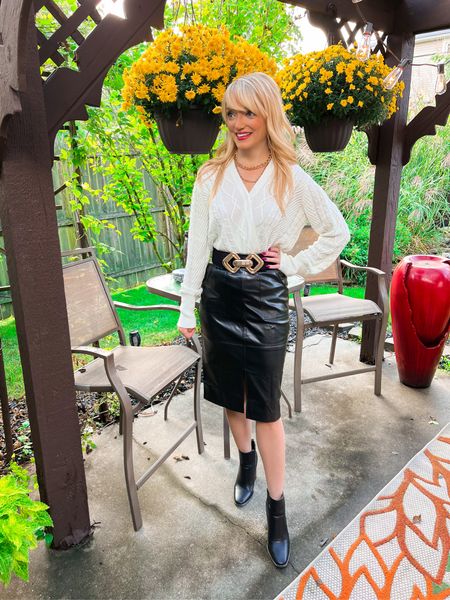 Use promo code LIUMILAC3 to save on my wrap sweater. Also comes in camel - faux leather pencil skirt - office look - work style - work wear - Amazon Fashion - Amazon promo codes - Amazon promo code - Amazon deals 

#LTKworkwear #LTKunder50 #LTKsalealert