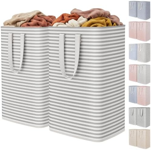 Lifewit 2 Pack Laundry Basket 80L Each, Collapsible Clothes Hamper with Reinforced Handles, Frees... | Amazon (US)