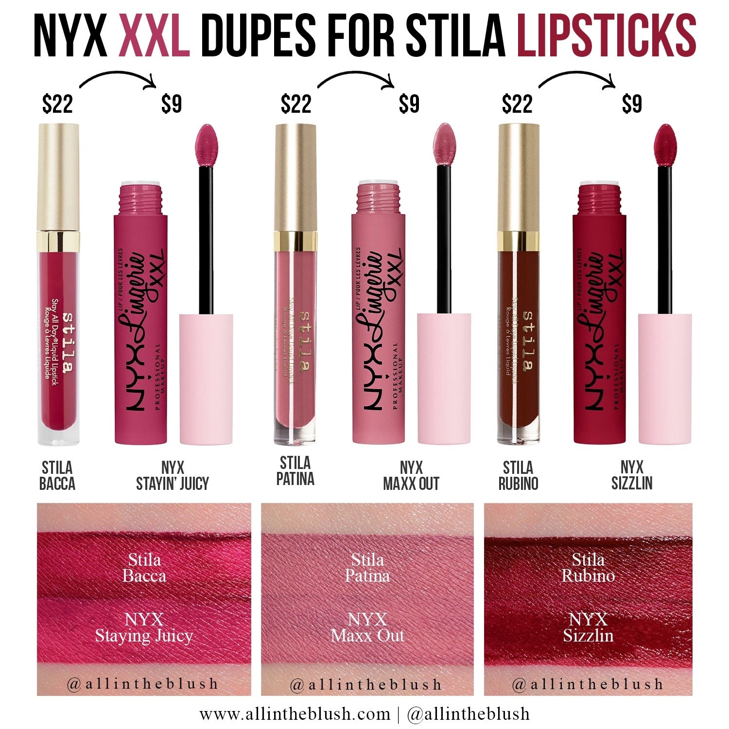 NYX Dupes for Stila Liquid Lipsticks

#LTKBeauty