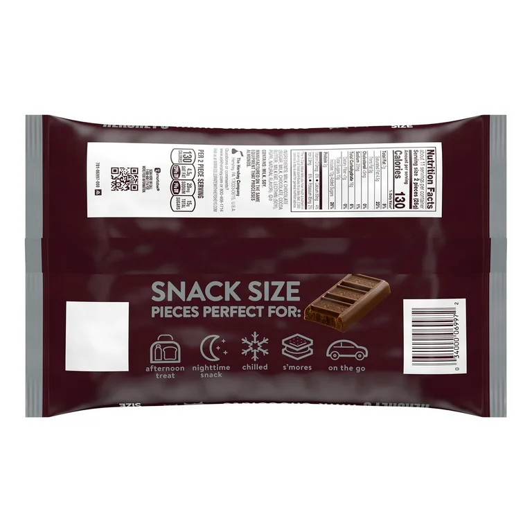 Hershey's Milk Chocolate Snack Size Halloween Candy, Bag 10.35 oz - Walmart.com | Walmart (US)