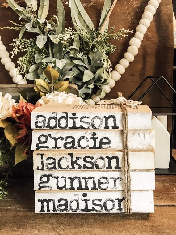 five books // personalized family book stack | Etsy (US)