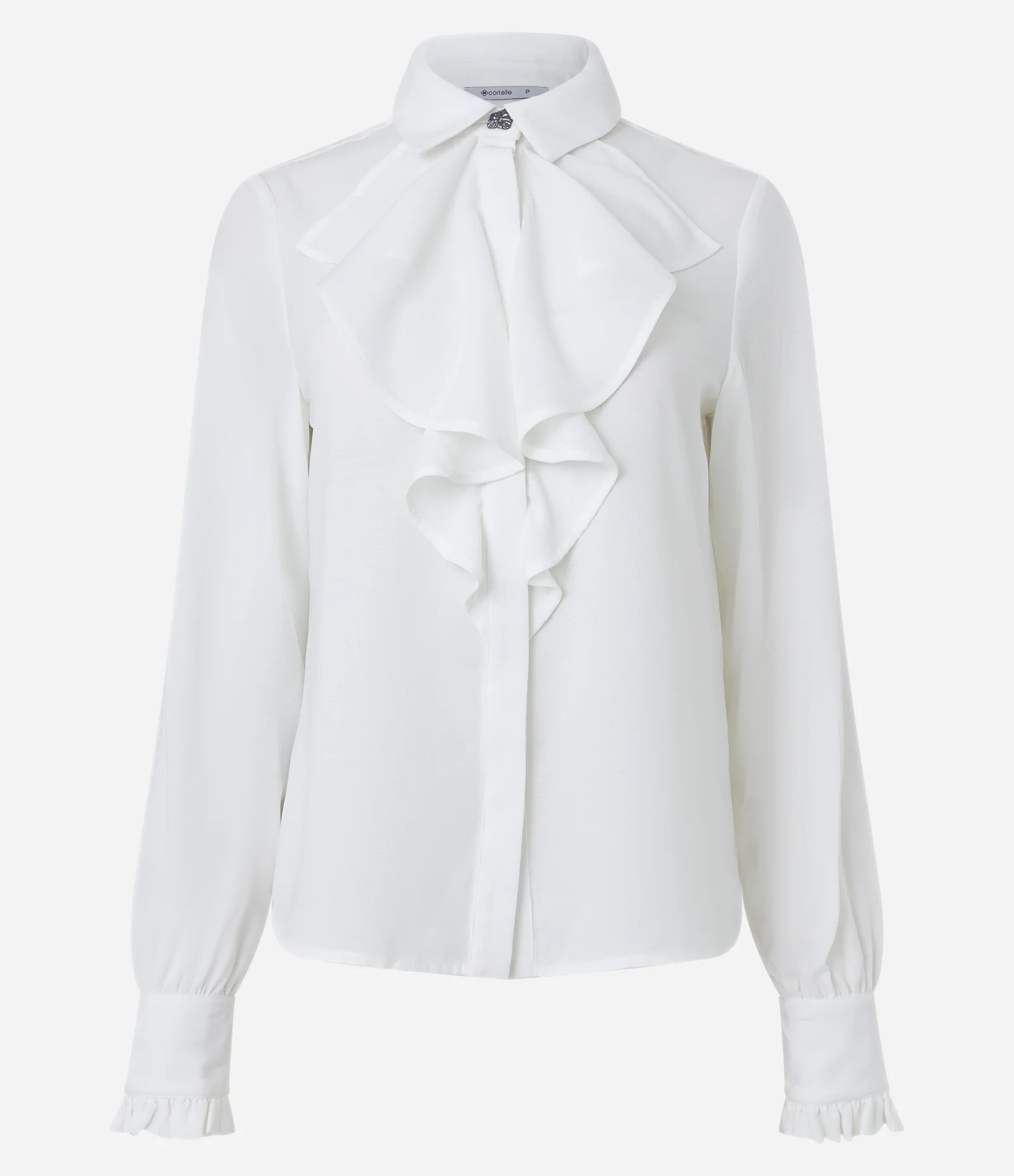 Camisa em Crepe com Gola de Babado Jabô Preto - Lojas Renner | Renner (BR)