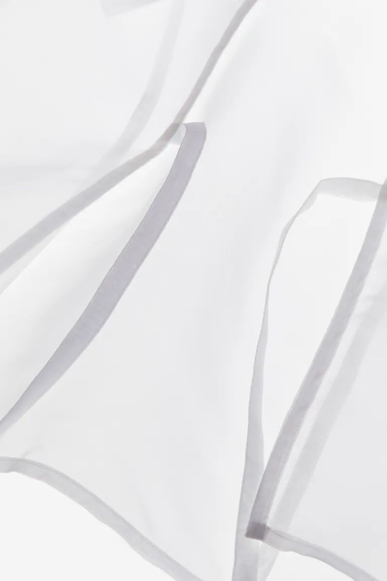 Puff-sleeved Organza Top - White - Ladies | H&M US | H&M (US + CA)