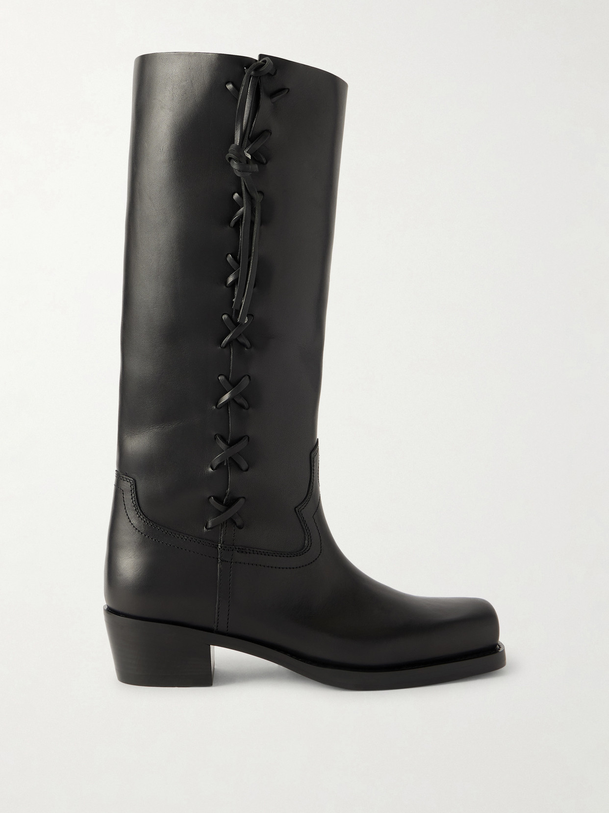 Paris Texas - Roxanne Lace-up Leather Knee Boots - Black | NET-A-PORTER (US)