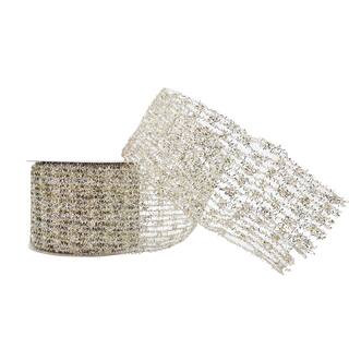 2.5" x 20ft. Mesh Wired Metallic Ribbon by Celebrate It® Christmas | Michaels | Michaels Stores