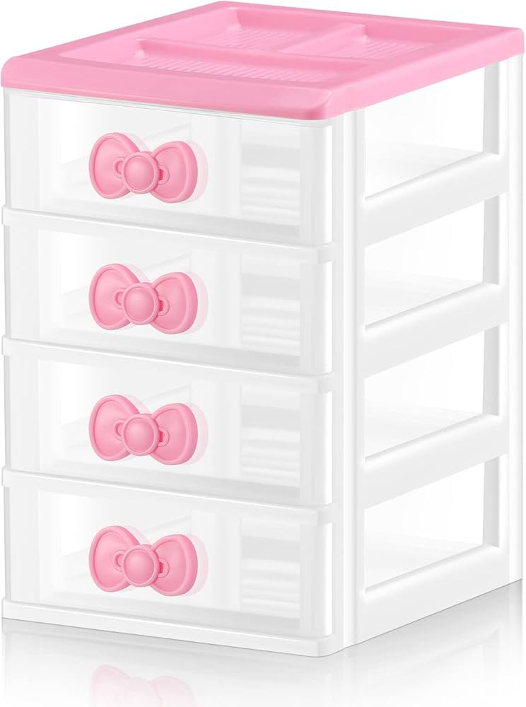 Lovely Pink Receiving Storage Cabinets Kawaii Makeup Organizer with 4 Layers Cute Storage Cabinet... | Amazon (US)
