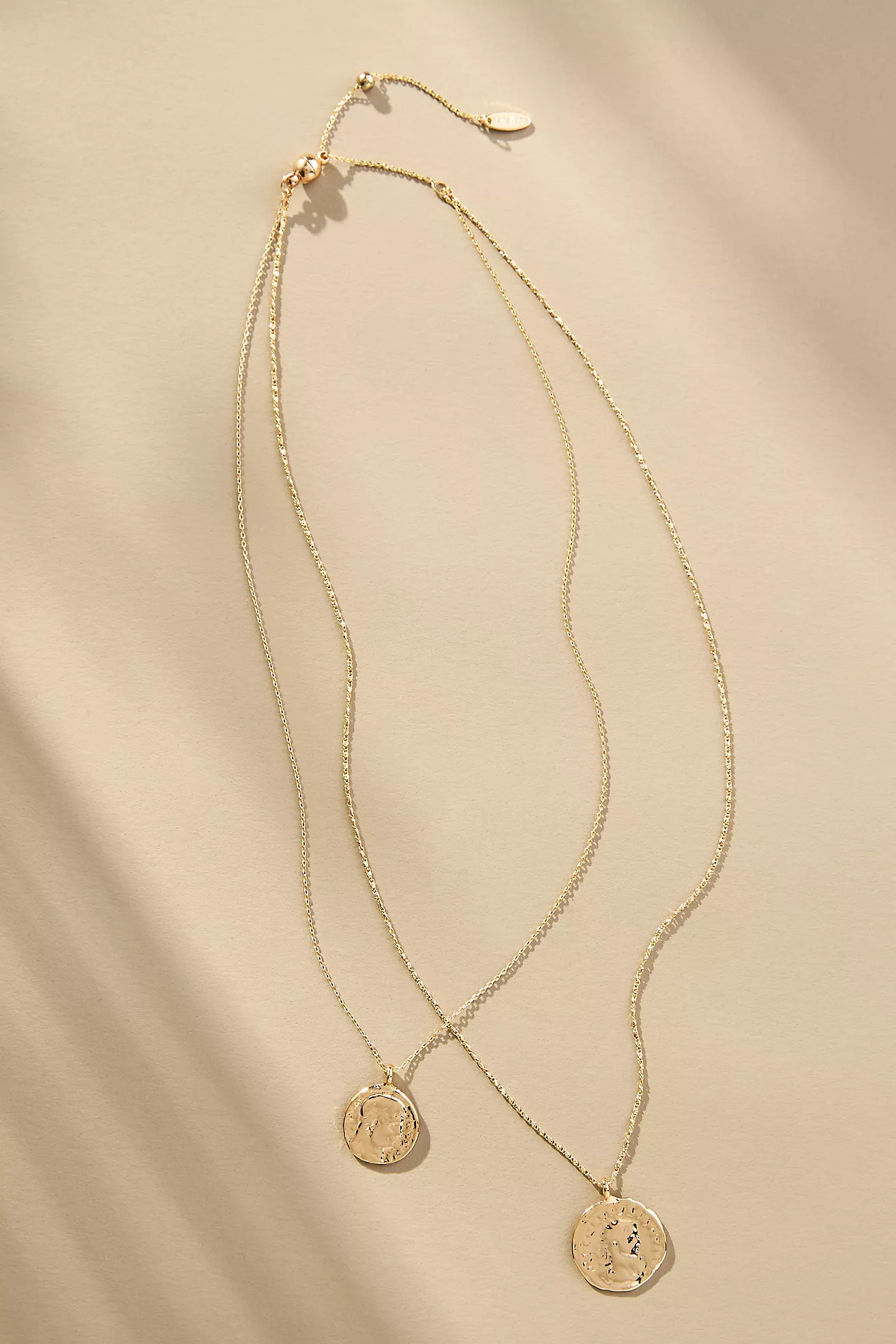Layered Coin Magnetic-Clasp Pendant Necklace | Anthropologie (US)