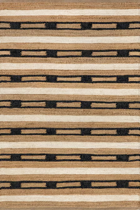 Natural Raleigh Striped Jute Area Rug | Rugs USA