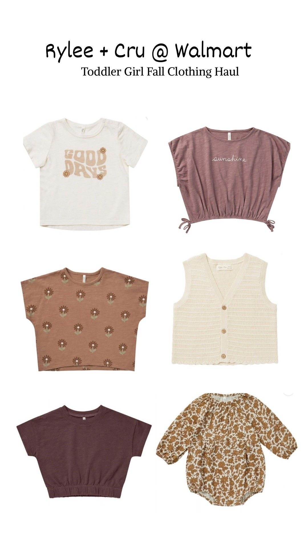 Rylee and cru fall and summer clothes at Walmart! Love their graphic tees! 

#LTKKids #LTKStyleTip #LTKFindsUnder50