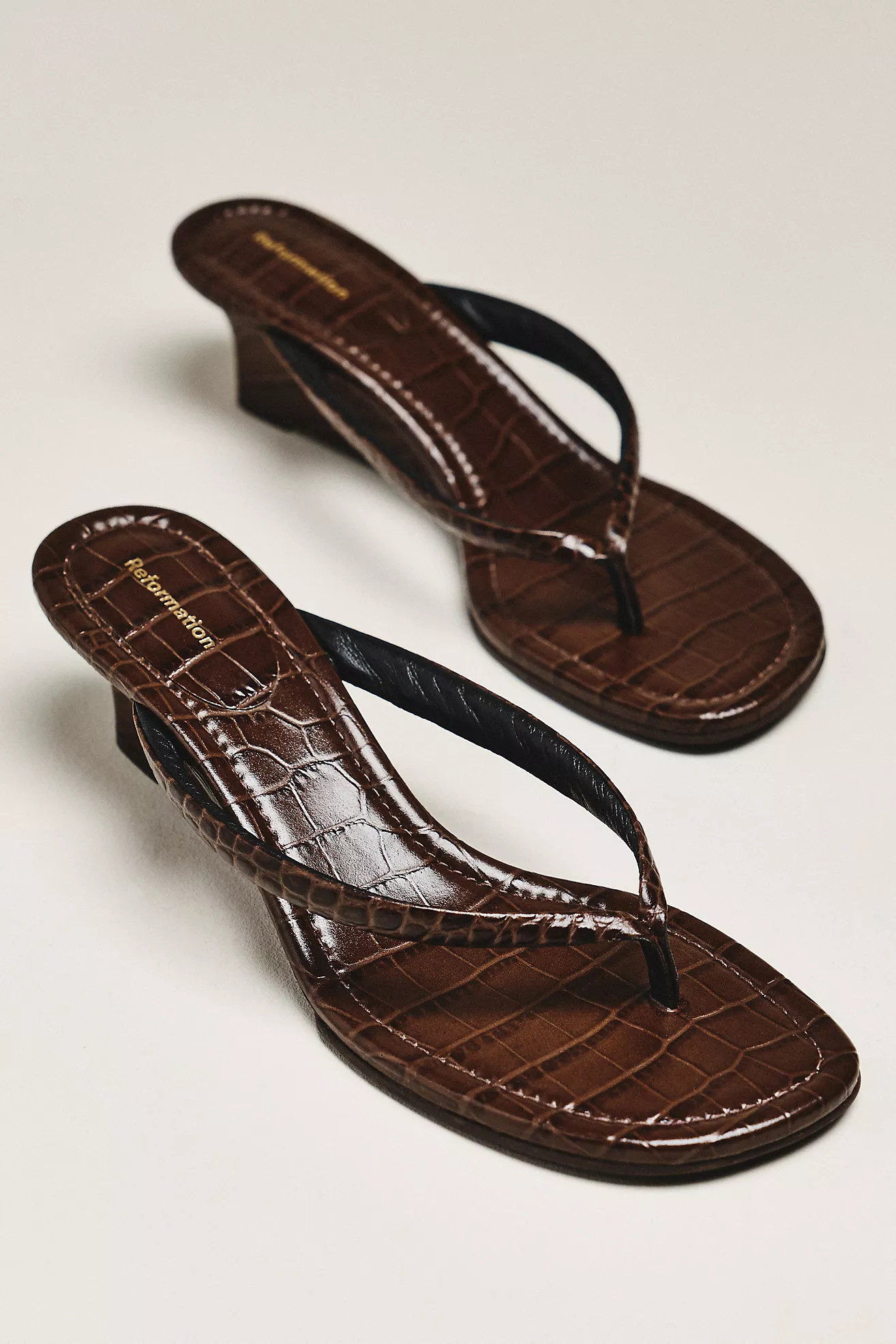 Reformation Amelia Thong Wedges | Anthropologie (US)