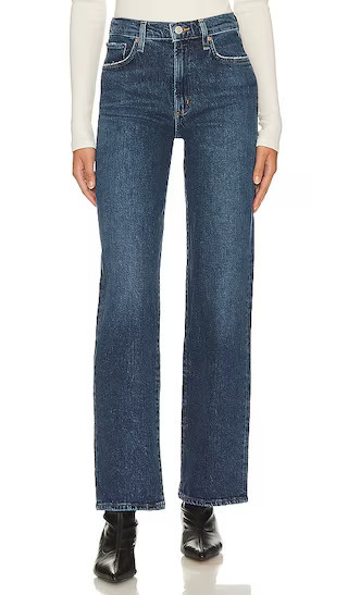 AGOLDE Harper Mid Rise Straight in Denim-Dark. - size 24 | Revolve Clothing (Global)