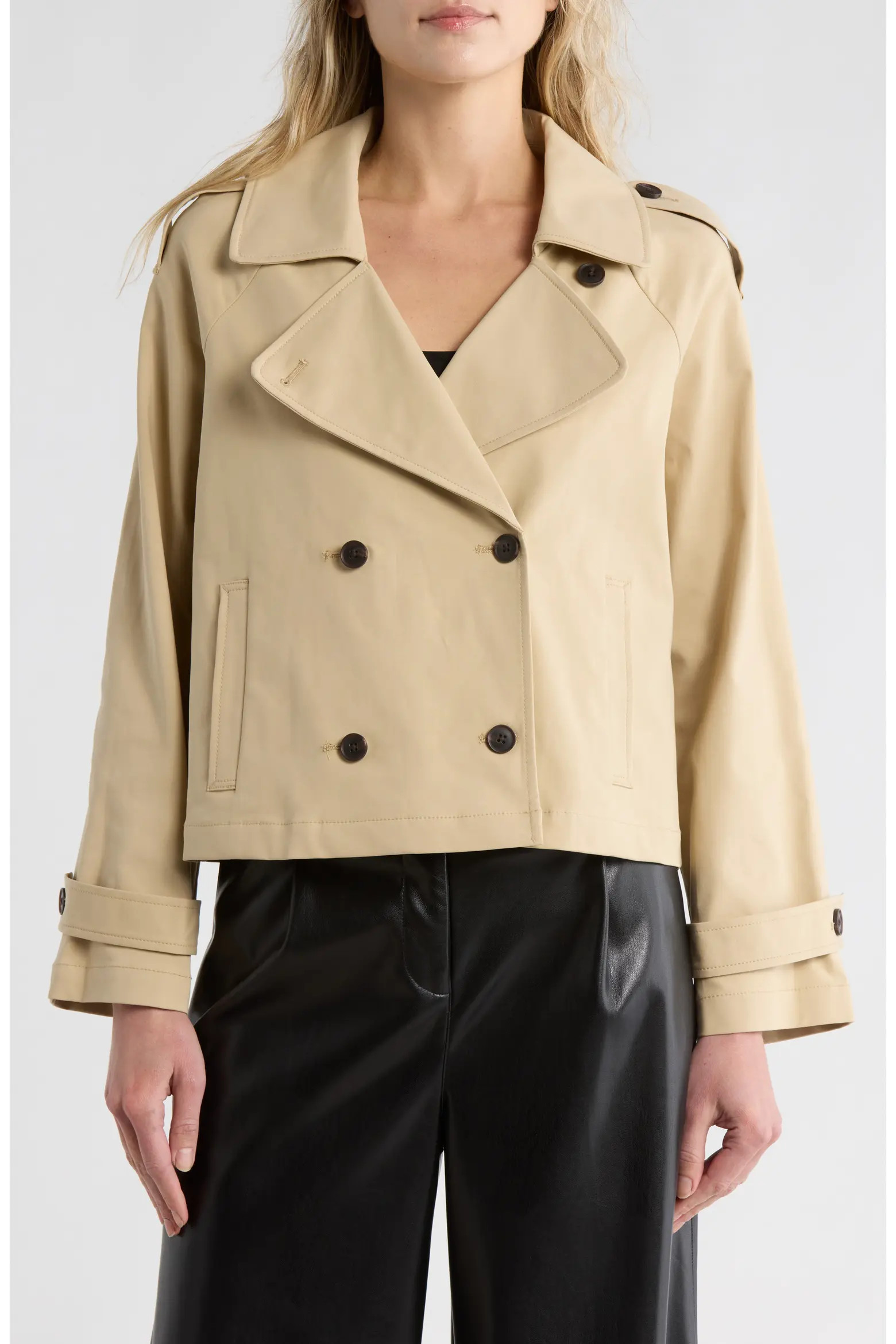 Double Breasted Crop Trench (Women) | Nordstromrack | Nordstrom Rack