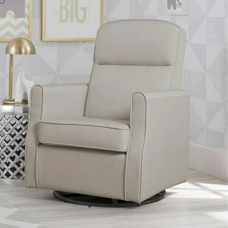 Delta Children Blair Taupe Slim Nursery Swivel Rocker Glider Chair | Walmart (US)