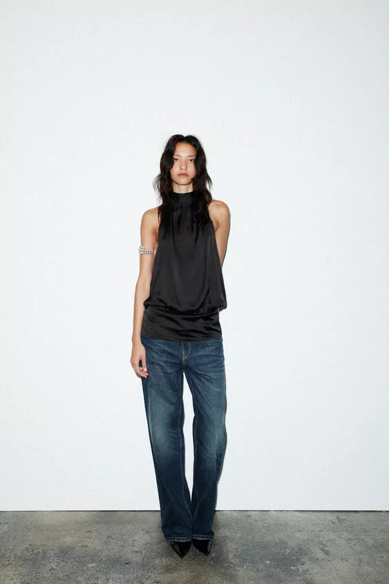 SATIN HALTER TOP | Zara US