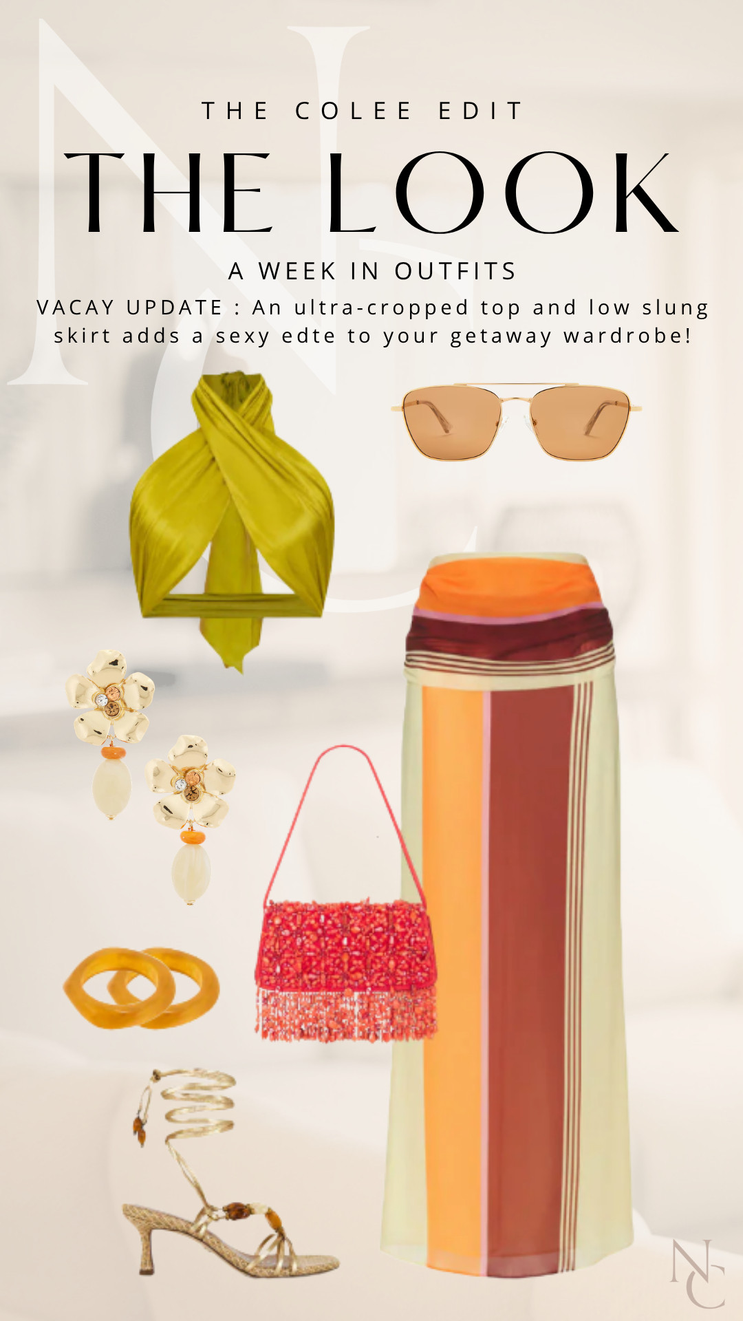 VACAY UPDATE 🌴

THE COLEE EDIT | THE LOOK

Vacation mode: ACTIVATED. 🍹 A tiny wrap top + low-slung striped skirt with pops of orange, gold and a little sparkle. This entire look is begging for sunset cocktails somewhere fabulous.

Shop the full vacation look here. ✨

#LTKdayinmylife #LTKgrwm #LTKootd