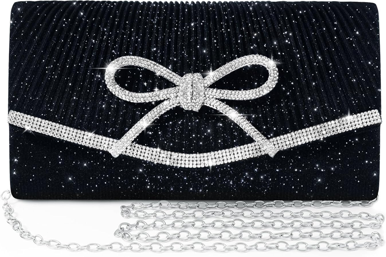 Evening Bag Clutch Purses for Women,Sparkly Bow Handbags Crossbody Bag Wedding Bag Glitter Rhines... | Amazon (US)