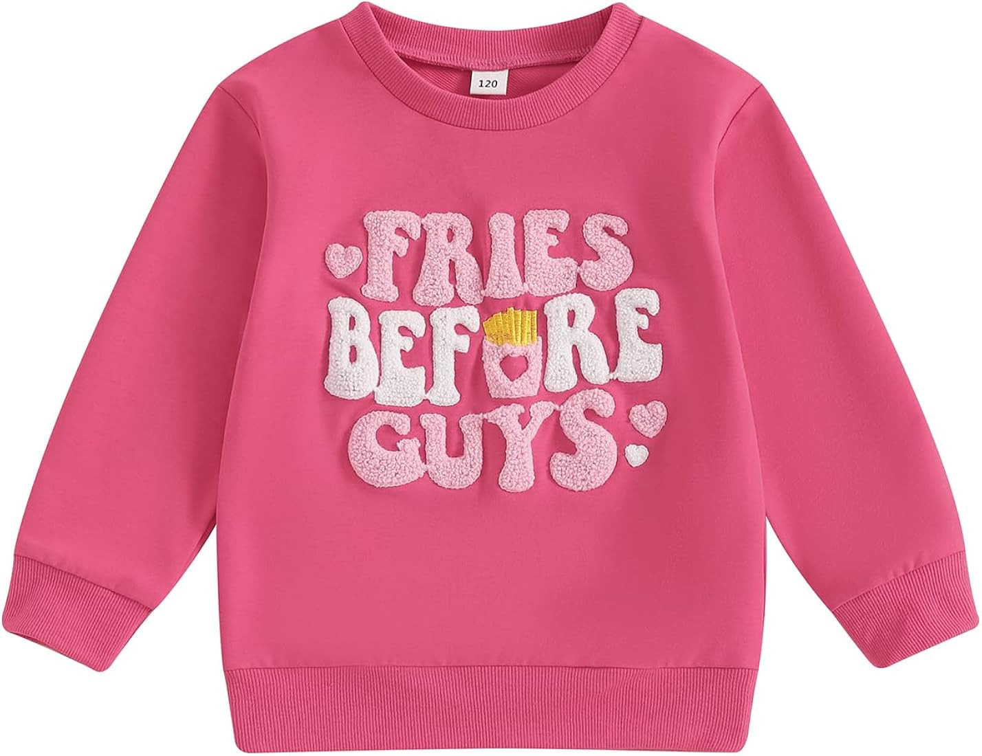 Valentines Day Baby Outfit Toddler Girl Valentines Day Shirt Fries Before Guys Sweatshirt Vintage... | Amazon (US)