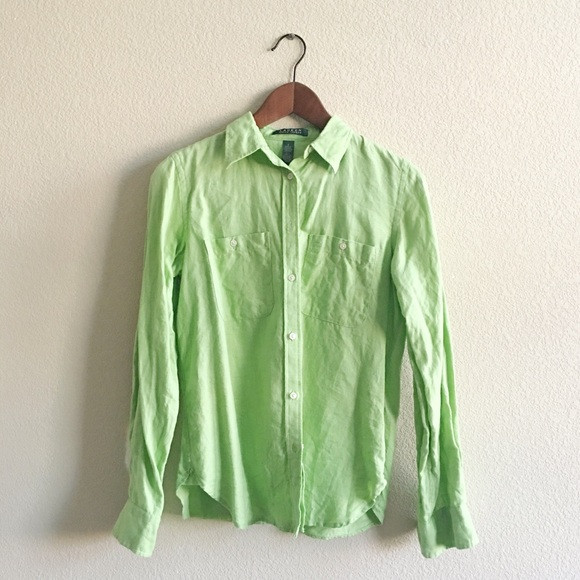 Ralph Lauren Green Linen Button Down Shirt | Poshmark