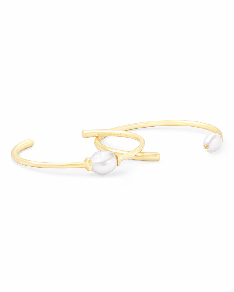 Amiya Gold Cuff Bracelet in Pearl | Kendra Scott