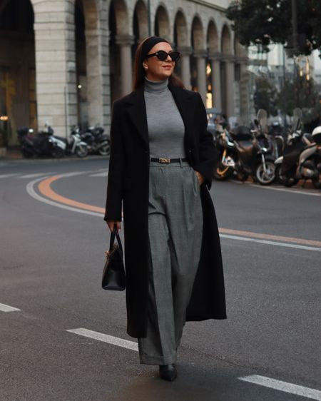 Black & grey = one of my favourite winter colour combinations.
Turtleneck is from Uniqlo, wearing size S.
Coat is from Mango, wearing size S.
Trousers are from LilySilk, wearing size UK12. 

#LTKeurope #LTKstyletip #LTKfindsunder100