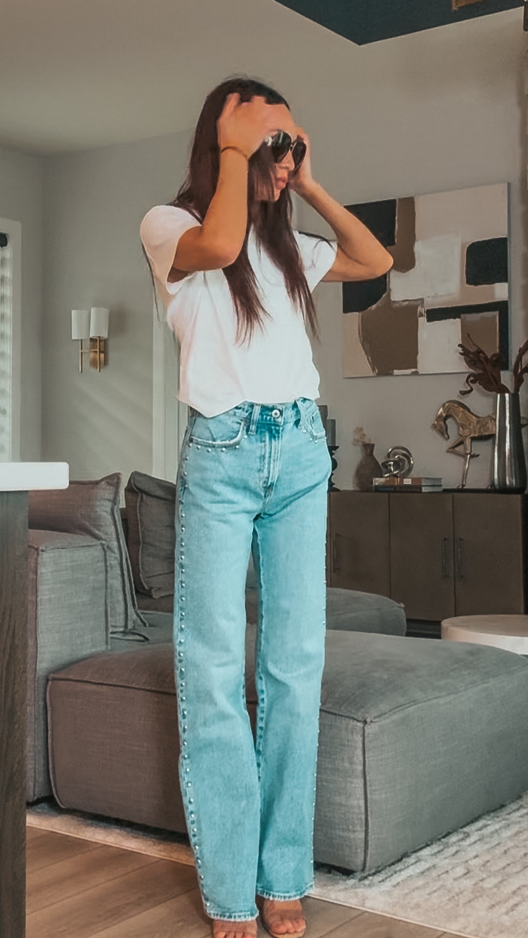 Statement Jeans, Simple Tee, Done

Abercrombie sale denim find styled with a simple white tee and neutral sandals. These studded jeans add just enough detail to make a basic outfit feel intentional — easy for summer days, patio plans, casual dinners, or a polished everyday look.

Abercrombie sale, Abercrombie jeans, studded jeans, statement denim, white tee outfit, summer denim outfit, casual summer outfit, elevated basics, straight leg jeans, high rise jeans, light wash jeans, everyday outfit, neutral sandals, summer capsule wardrobe, easy outfit idea

#LTKxAbercrombie #LTKOver40 #LTKootd