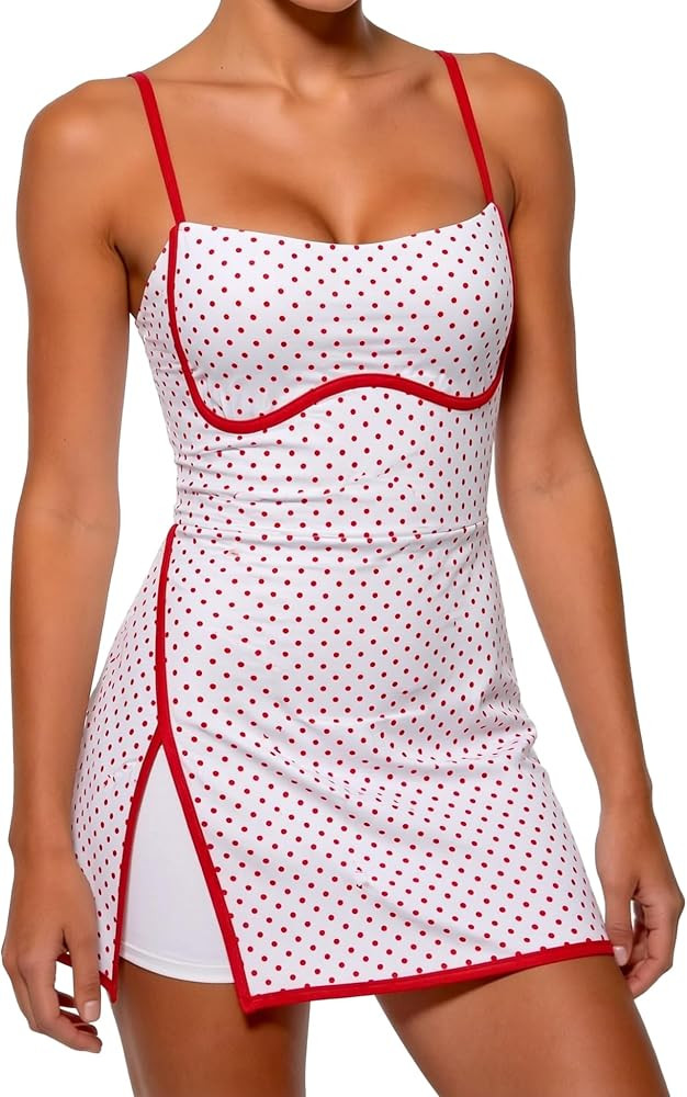 Womens Athletic Tennis Dress with Built-in Shorts & Removable Bra \u2013 Mini Active Dress for Te... | Amazon (US)