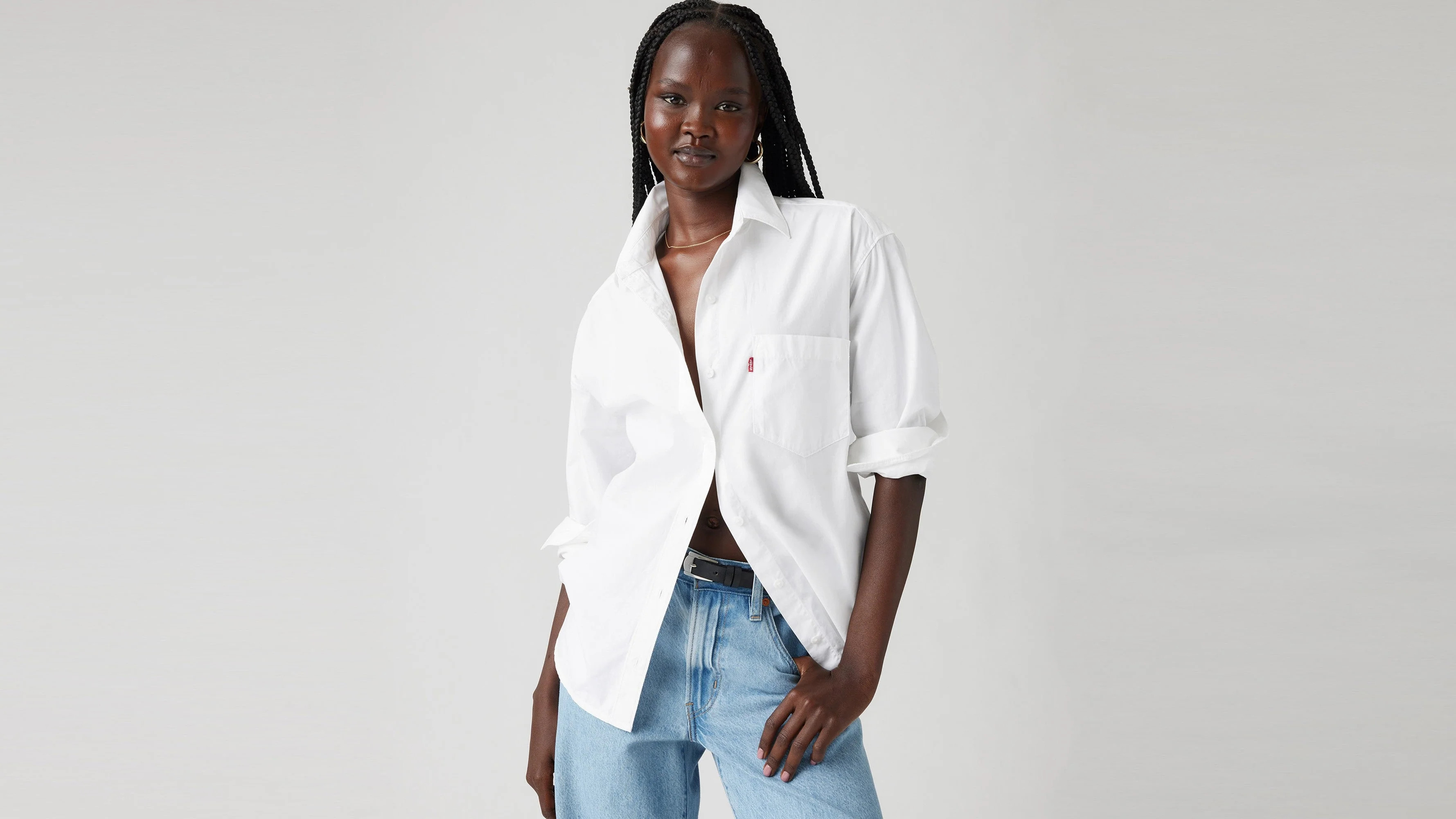 Women's Harlie Boyfriend Shirt - Grab the Bright White Wash | Levi's AU