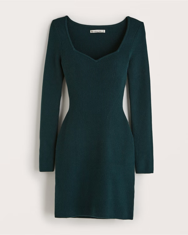 Women's Long-Sleeve Portrait Neck Mini Sweater Dress | Women's New Arrivals | Abercrombie.com | Abercrombie & Fitch (US)
