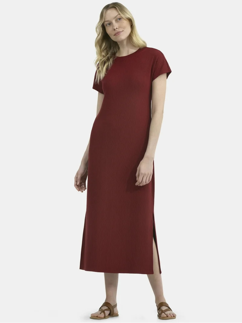 Time and Tru Vestido Maxi de Canalé para Mujer Tallas XS-XXXL | Walmart (US)