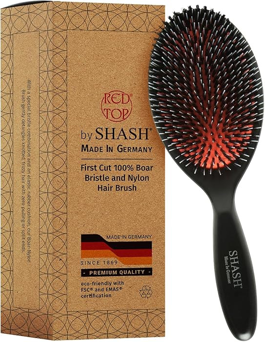 Nylon Boar Bristle Brush Suitable For Normal to Thick Hair Gently Detangles Softens Improves Text... | Amazon (US)